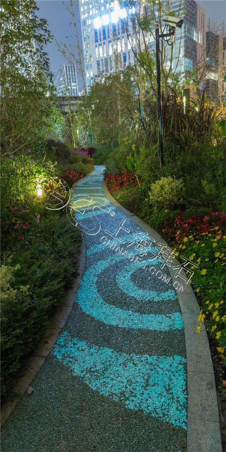 熒光膠粘石路面