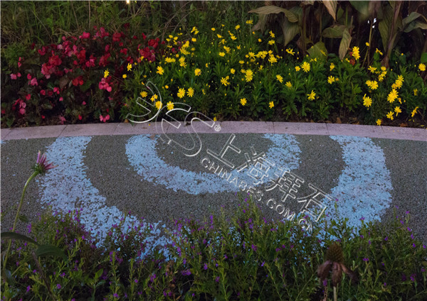 熒光膠粘石路面