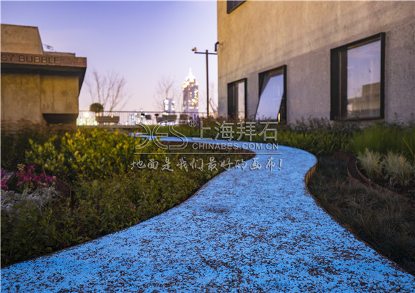 熒光膠粘石路面 熒光膠粘石路面