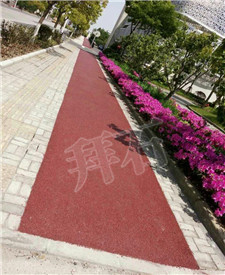 上海臨港新城環(huán)路自行車(chē)景觀綠道透水地坪項(xiàng)目！