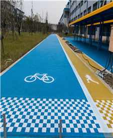 浙江嘉善藍白格透水混凝土項目